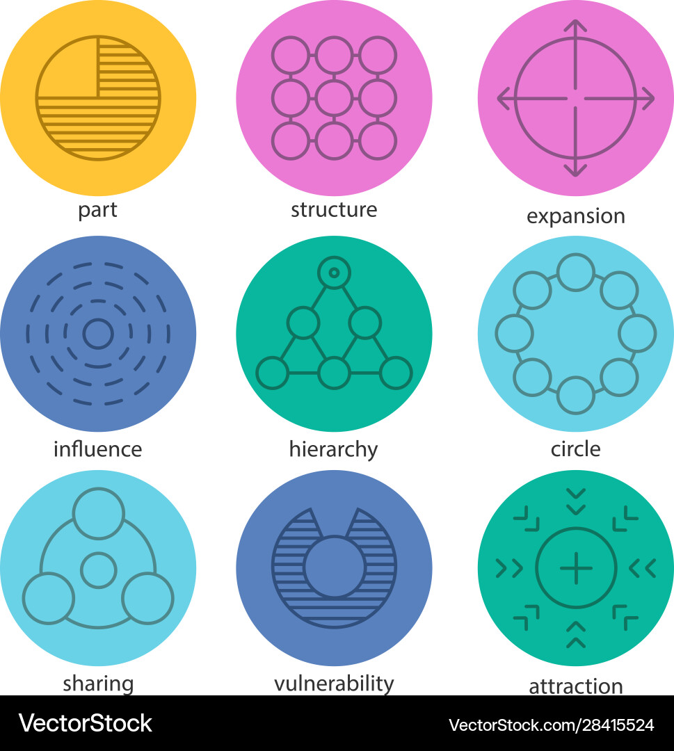 Abstract Symbol Set - Linear Icons Vector Image