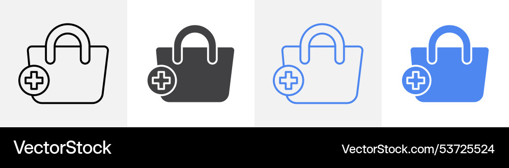 Add to bag icon set use for web Vector Image