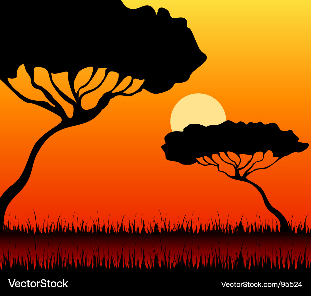 African landscape Royalty Free Vector Image - VectorStock