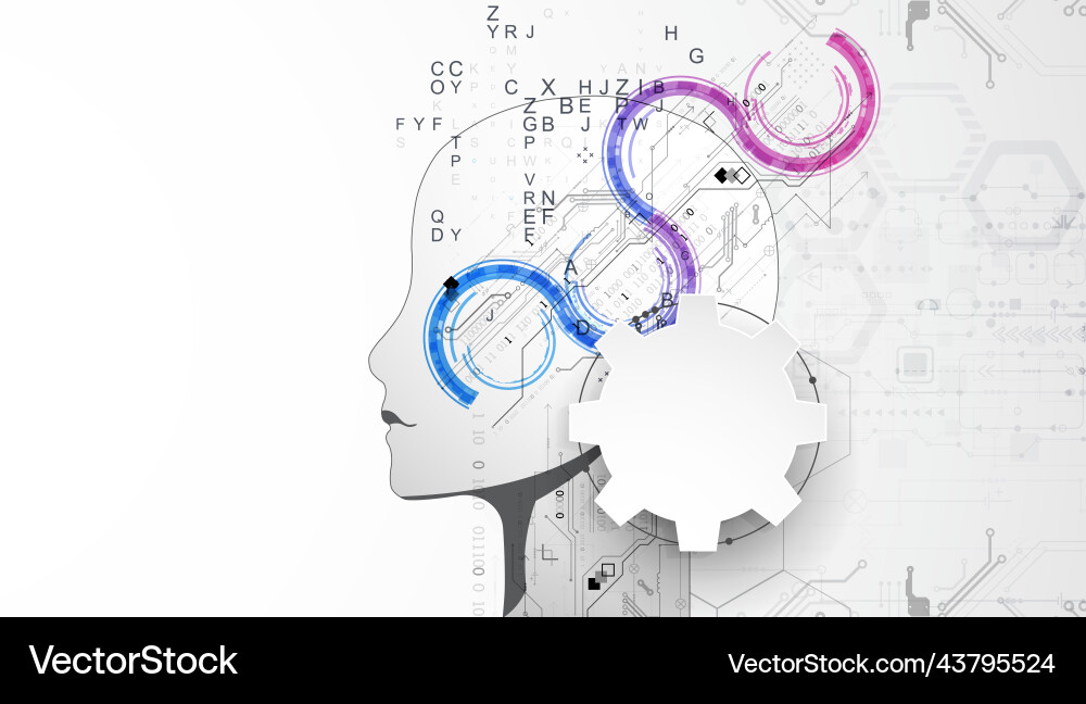 Artificial intelligence technical background Artificial intelligence technical background vector image