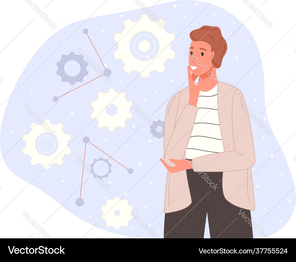 Character in process with mental mindset types Character in process with mental mindset types vector image