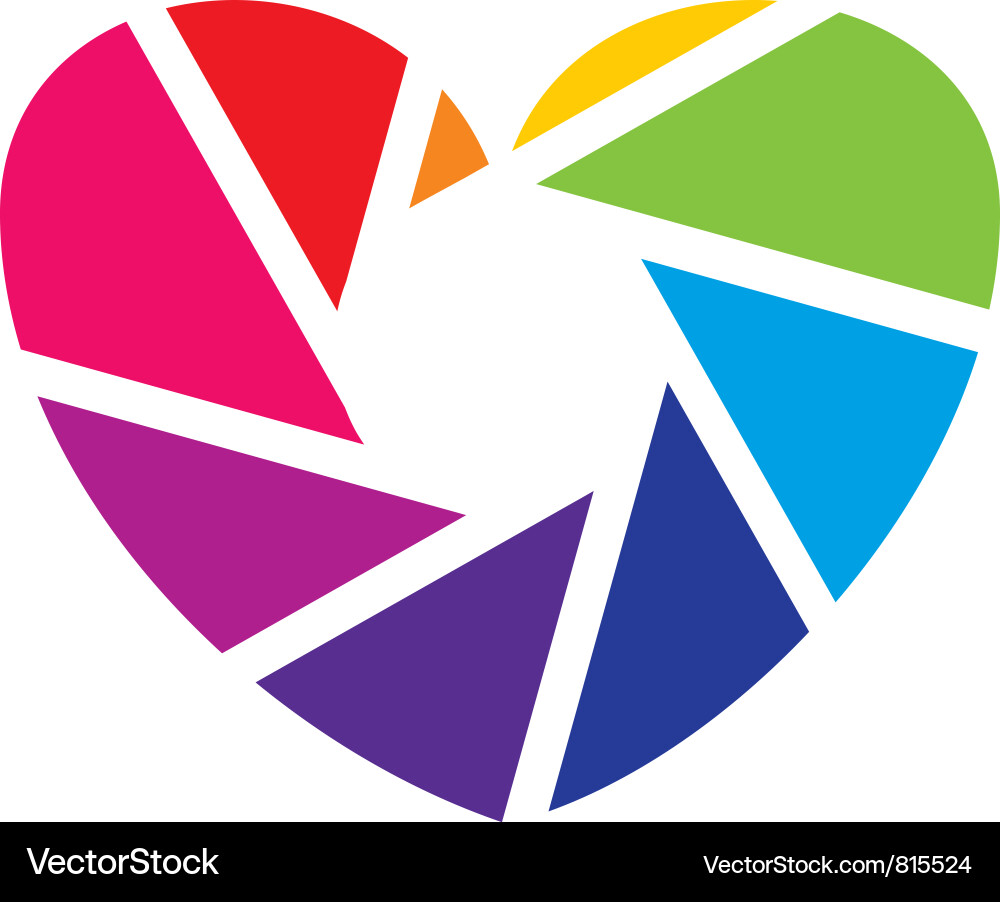 Colorful Heart Aperture vector image