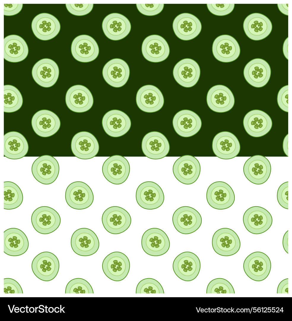 Cute ucumber slice seamless pattern Cute ucumber slice seamless pattern vector image