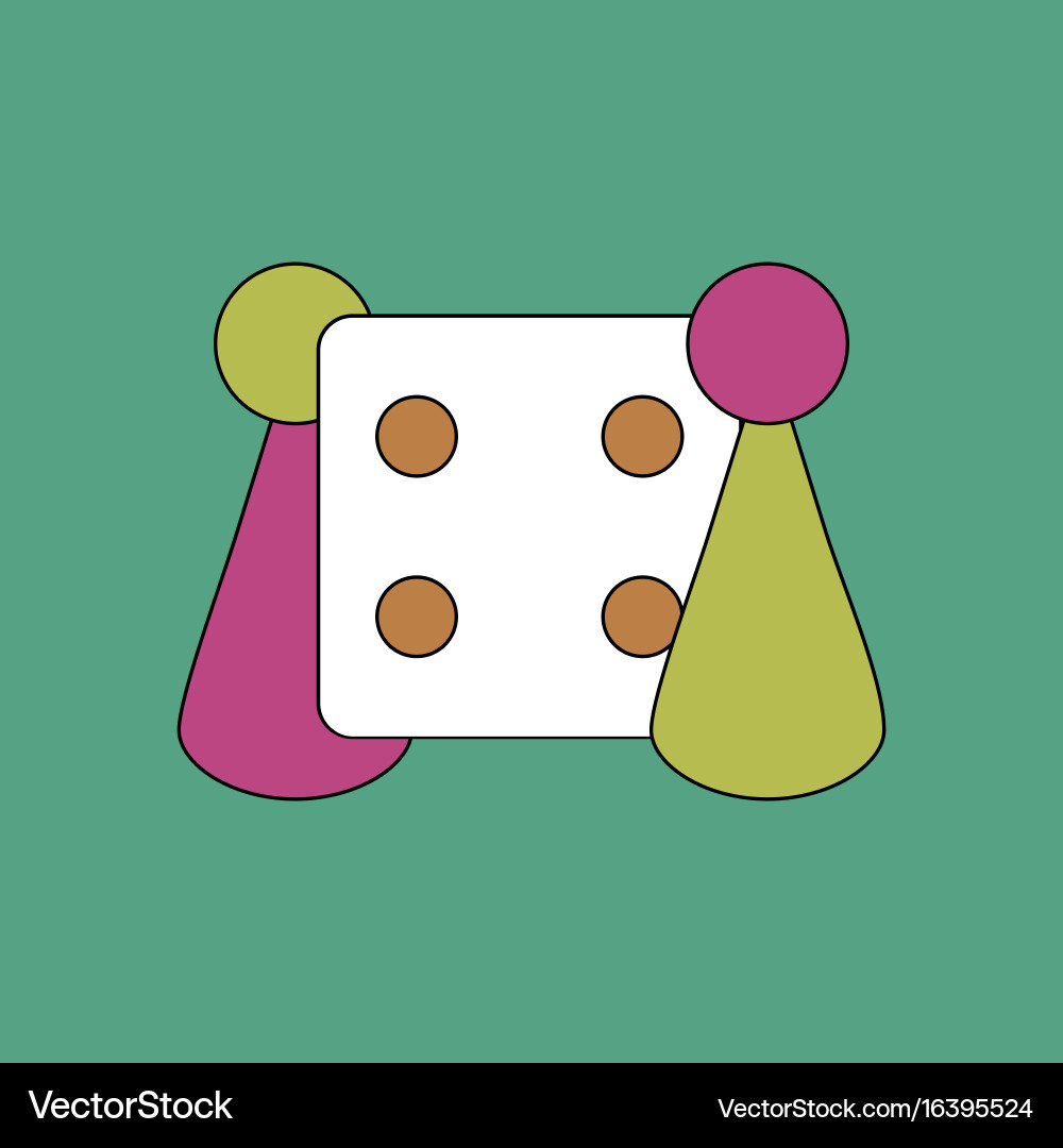 Flat icon design collection board game and dice Vector Image