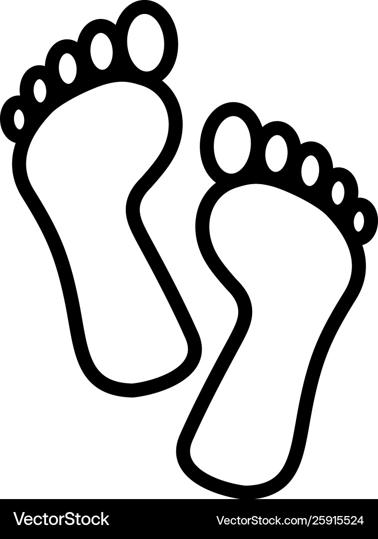 Footprint icon in flat style for app ui websites Vector Image