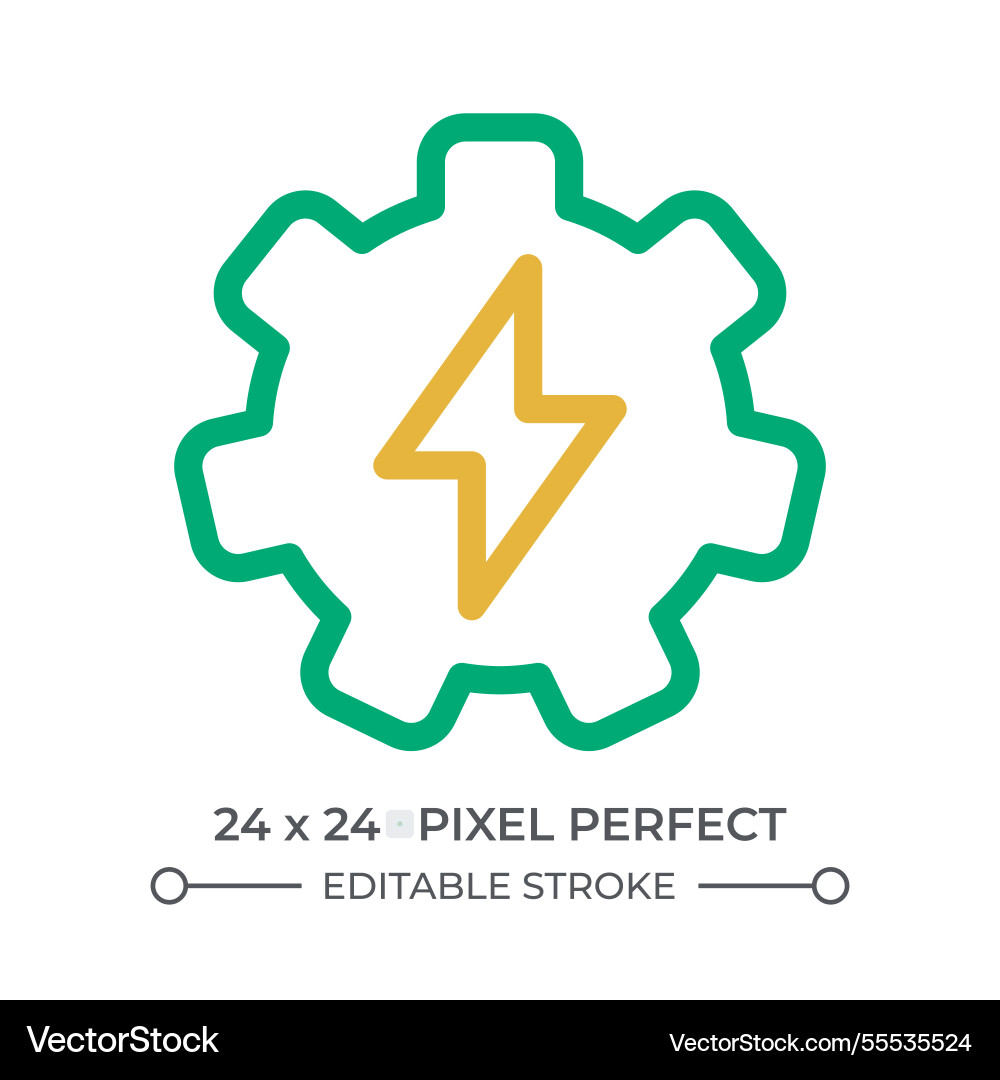 Gear with lightning colorful line ui icon Gear with lightning colorful line ui icon vector image