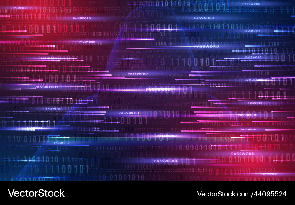 Hacker data security technology blue background Vector Image