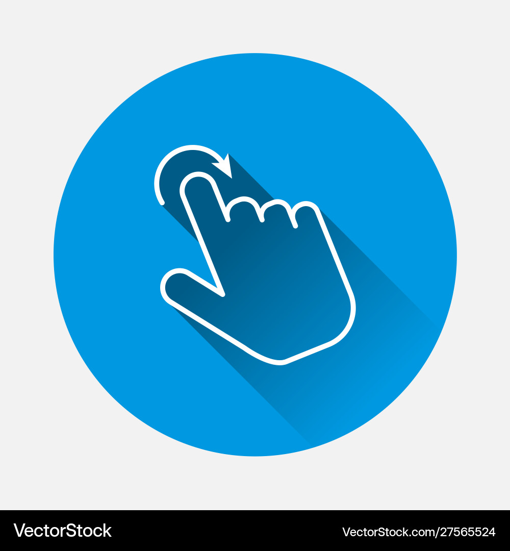Hand clicks on button cursor icon blue Vector Image