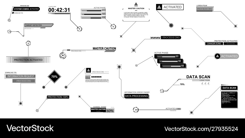 HUD Interface Callouts vector image