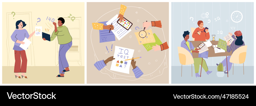 Iq test square compositions Vector Image
