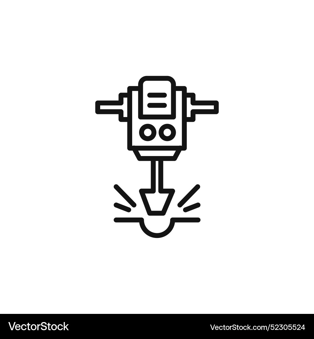 Jack hammer icon outline collection in black Vector Image