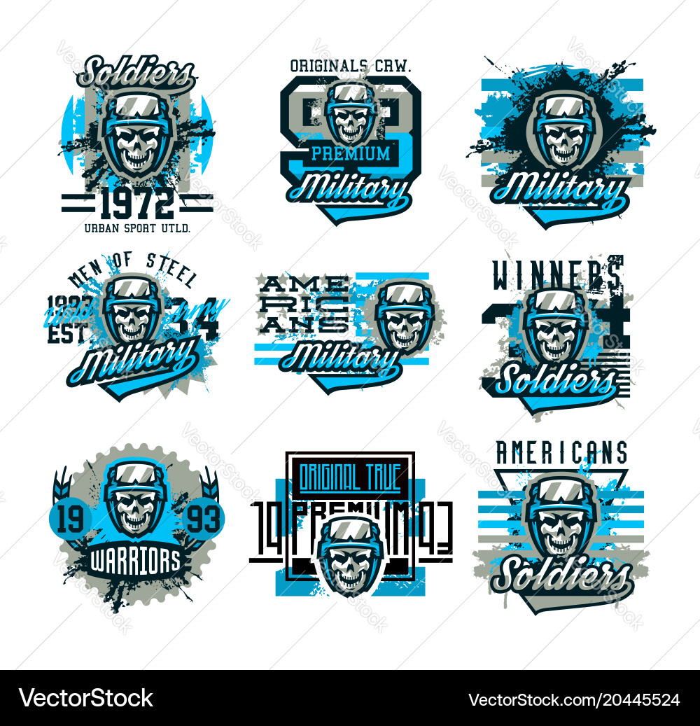Military Skull Warrior T-Shirt Vector Image