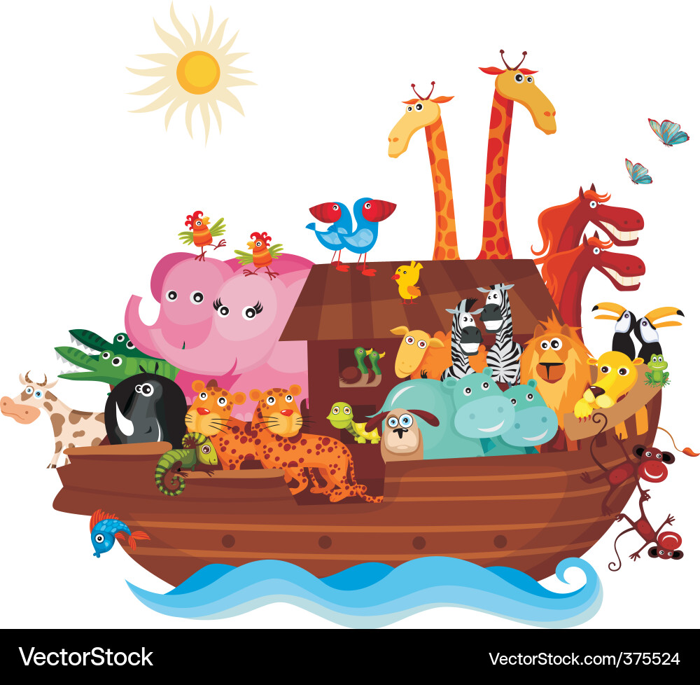 Noahs Ark Tierboot Vektorbild