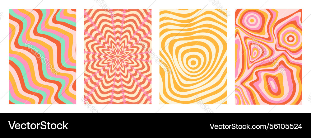 Optical Wave Pattern Optical illusion wave pattern set Royalty Free Vector Image