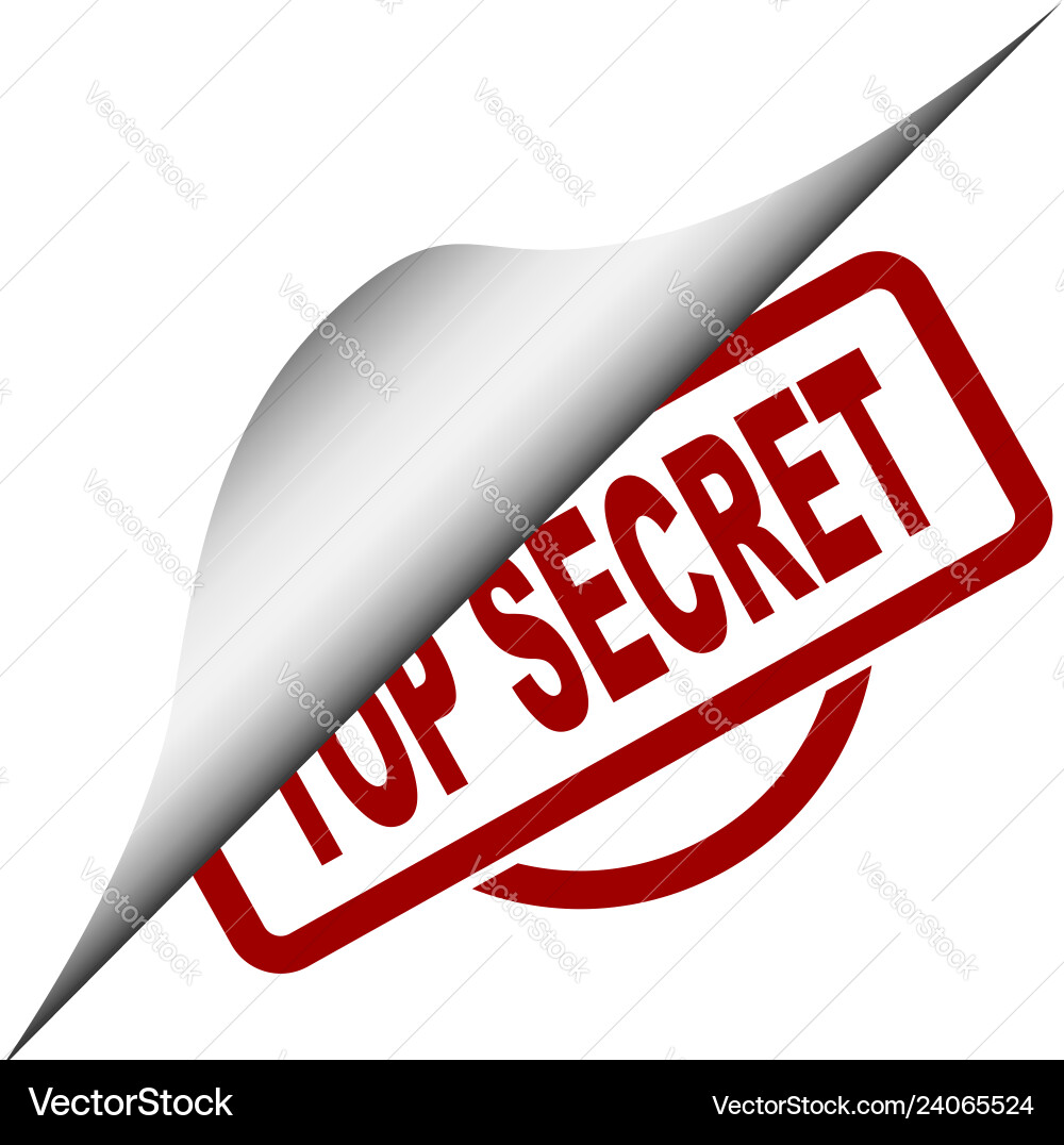 Top secret page curl copy space Vector Image