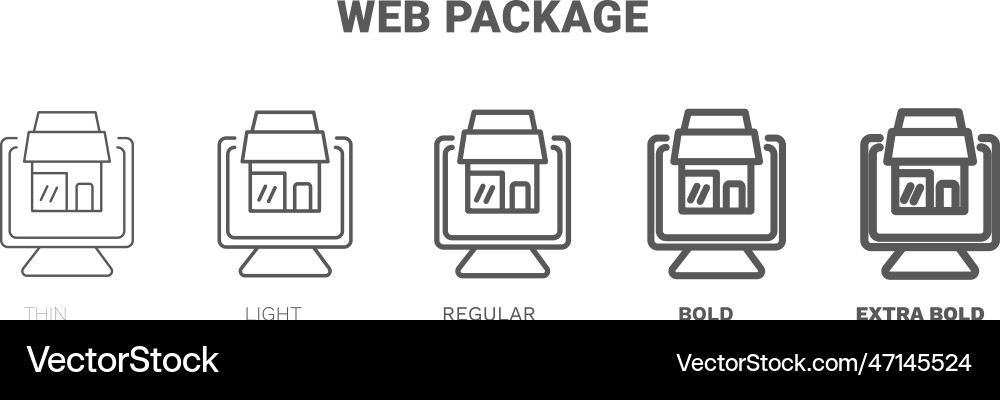 Web package icon thin regular bold and more style Vector Image
