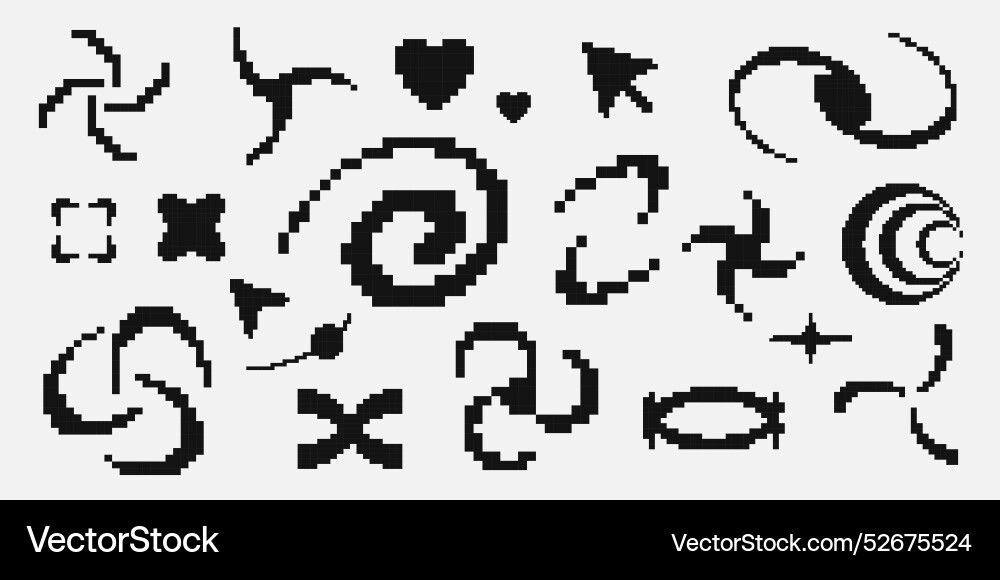 Y2k pixel style asset 8 bit abstract Y2k pixel style asset 8 bit abstract Vector Image