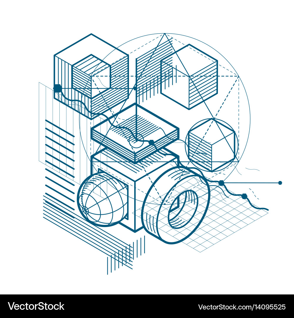 Abstract background with isometric lines Vector Image