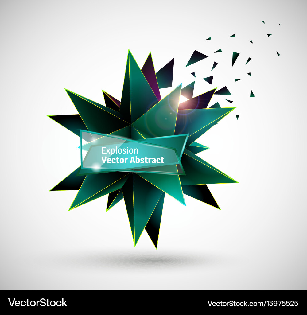 Abstract explosion polyhedron Vector Image