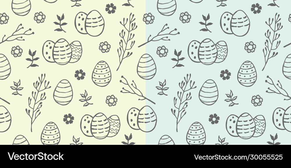 Easter seamless hand drawn pattern with cute – Royalty-Free Vector ...