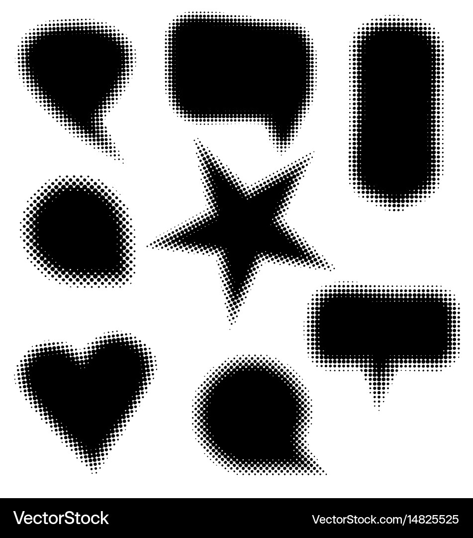 Halftone set design elements Vector Image