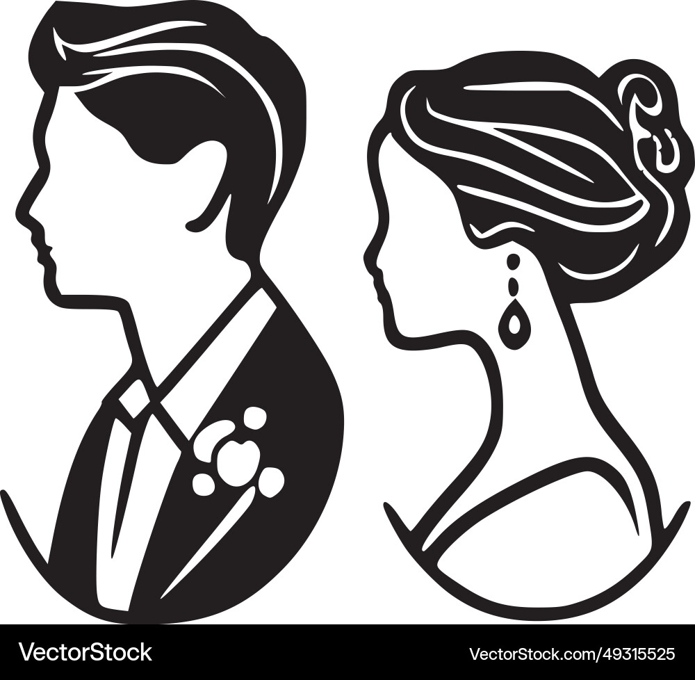 Hochzeit - schwarz und weiß Hochzeit - schwarz und weiß vektorbild