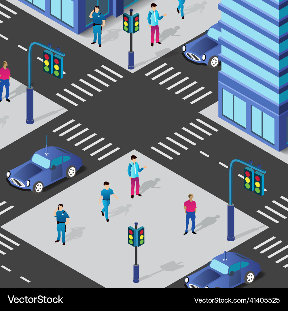 Isometric 3d block module of the district part vector image