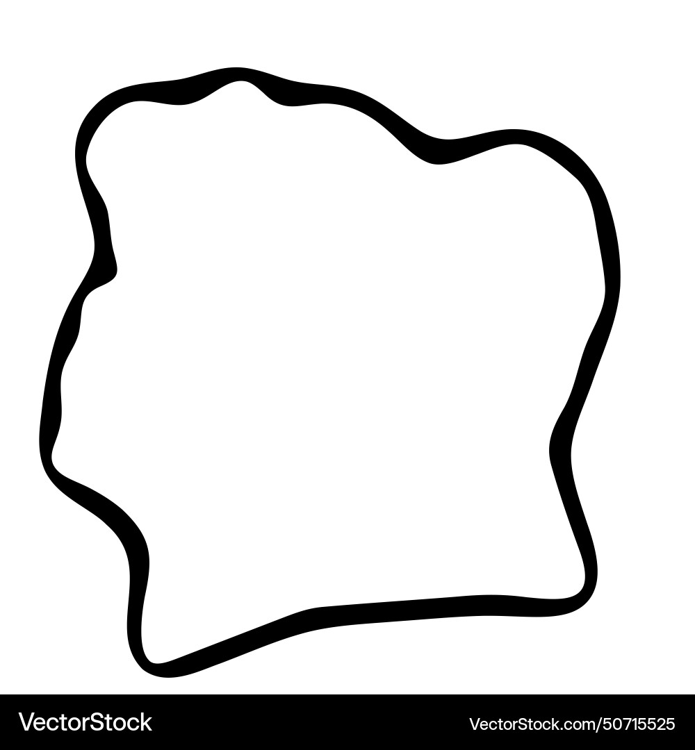 Ivory coast simplified map Royalty Free Vector Image