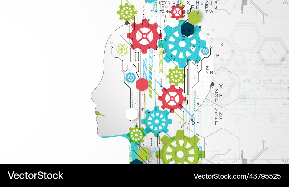 Künstliche Intelligenz technischer Hintergrund Künstliche Intelligenz technischer Hintergrund vektorbild