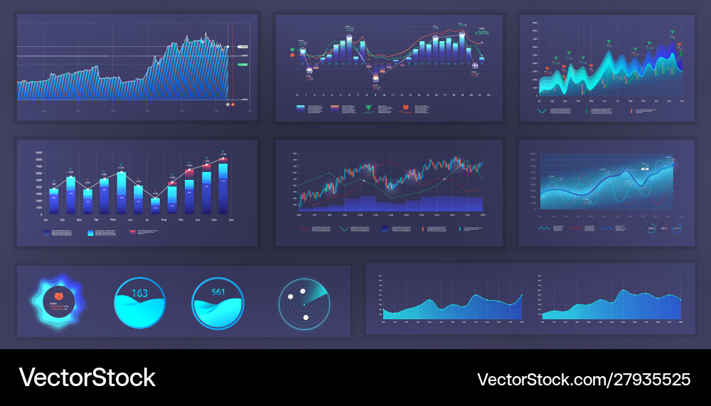 Modern infographic ui ux web elements design vector image