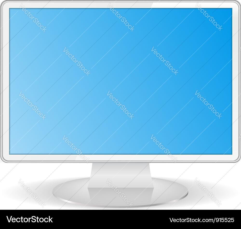 Modern White Computer Monitor vector image