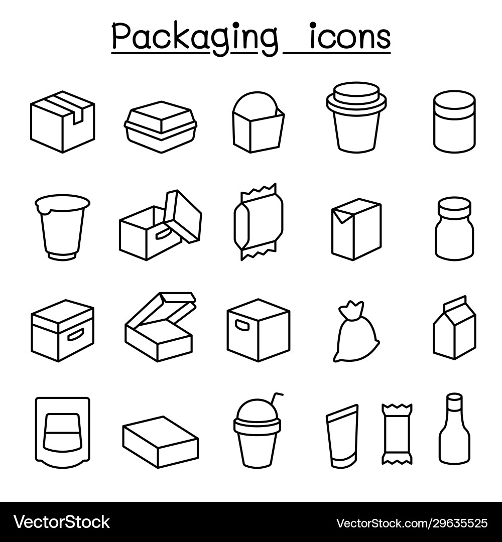 Paket-Symbol in dünner Linie Stil Paket-Symbol in dünner Linie Stil vektorbild