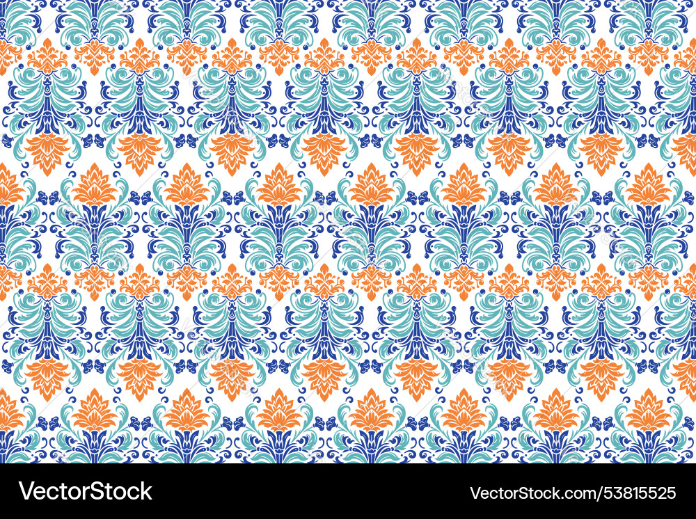 Seamless floral pattern featuring paisley and mand Seamless floral pattern featuring paisley and mand vector image