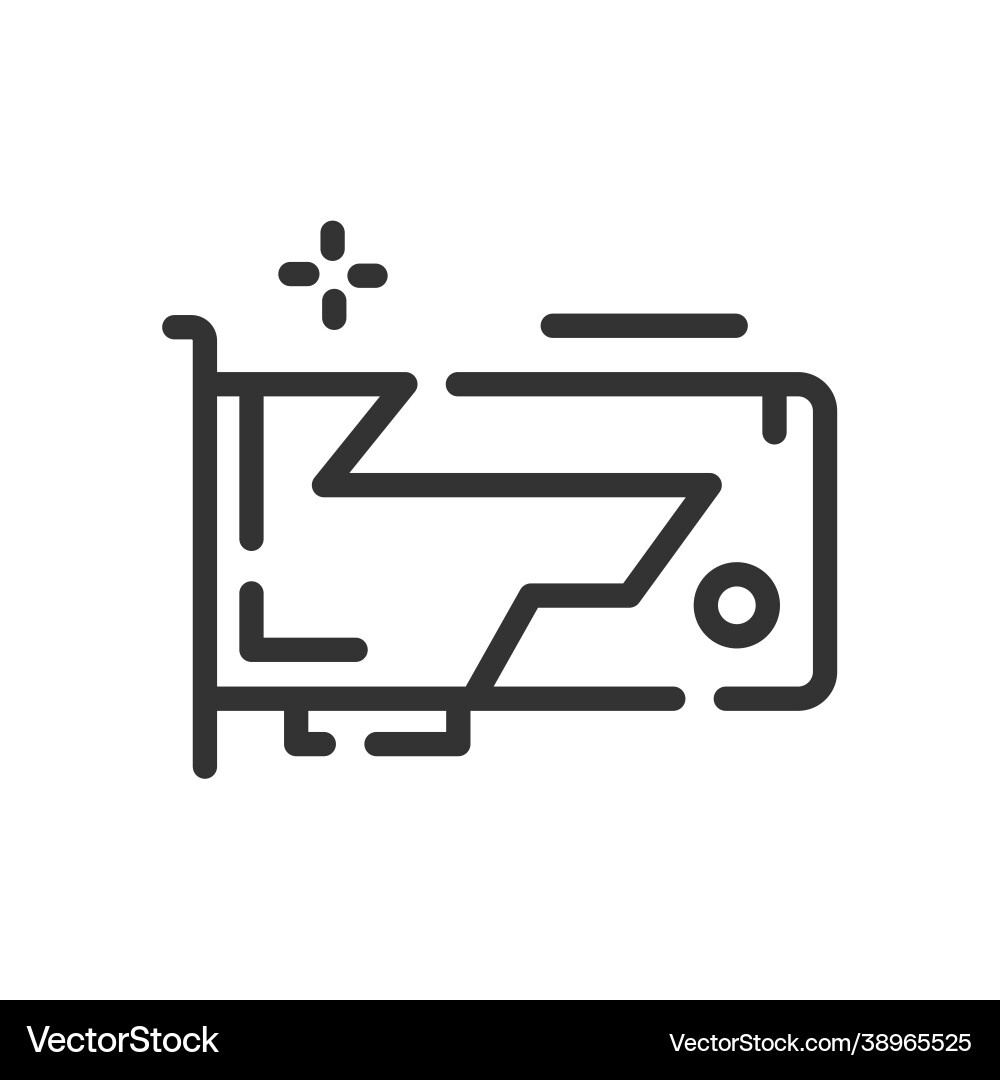 Sound card icon in simple one line style Vector Image