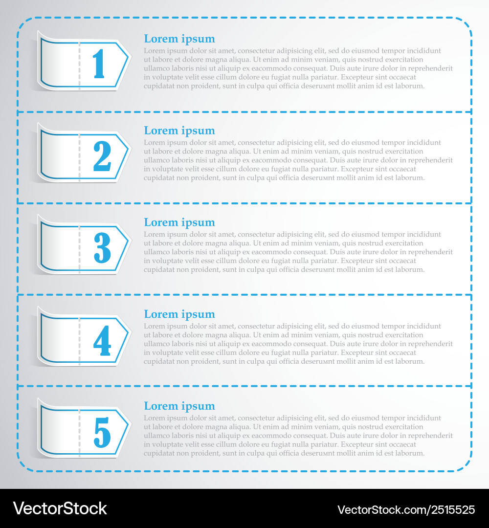 Step numbers options chek list business template Vector Image