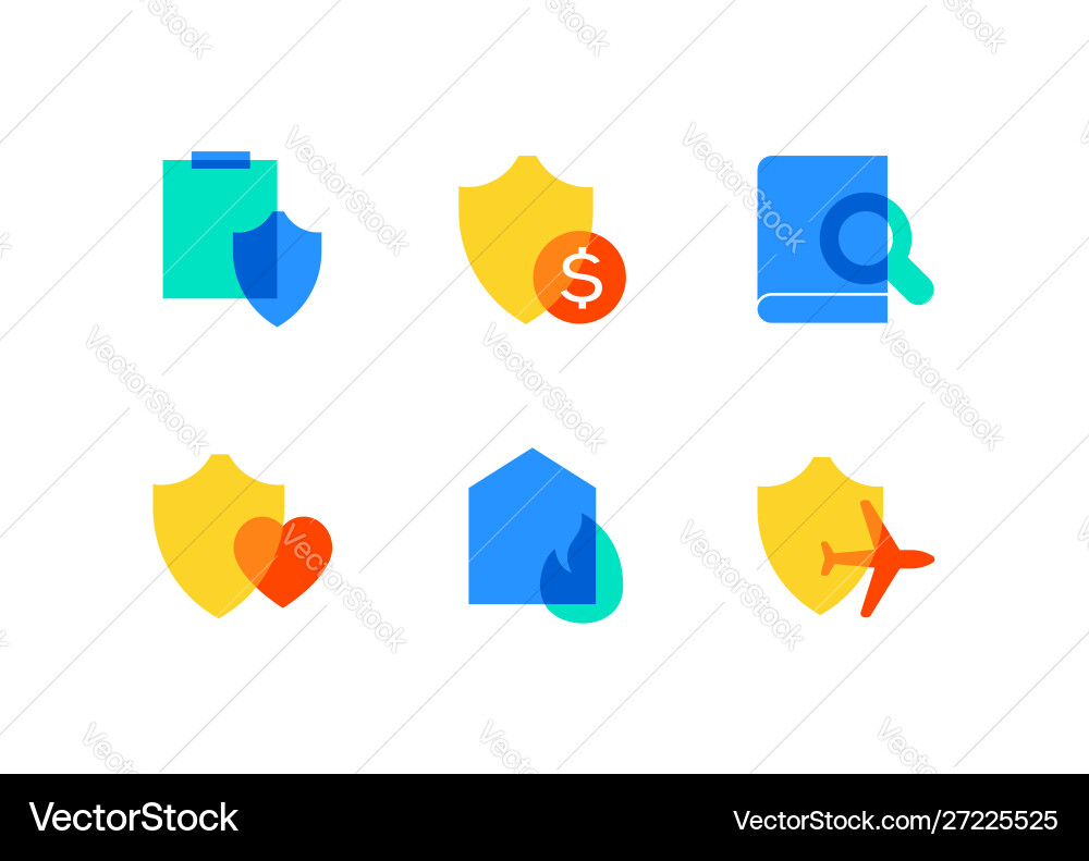 Versicherung und Sicherheit - flache Design-Icons Versicherung und Sicherheit - flache Design-Icons vektorbild
