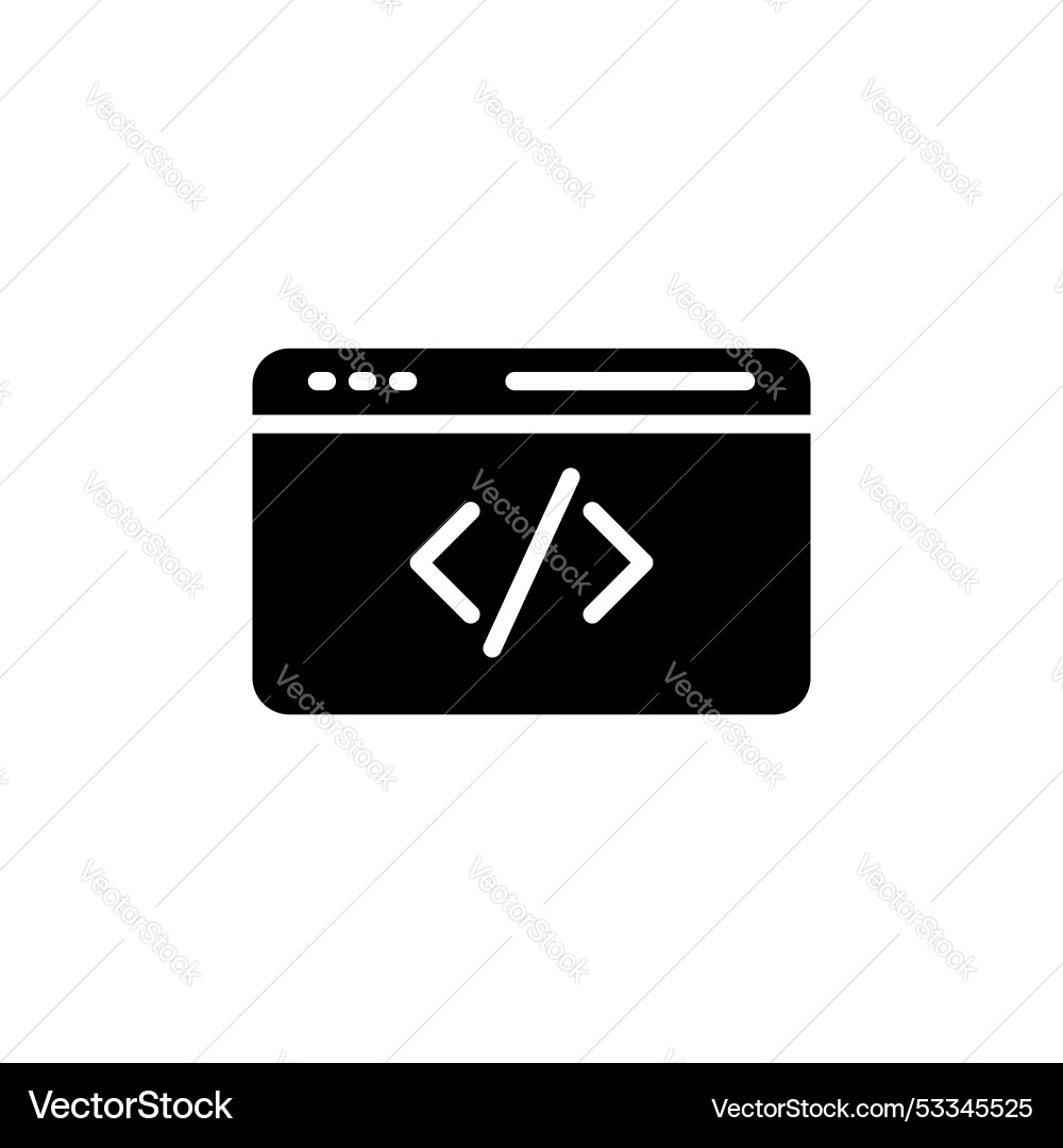 Web code line icon isolated on white background Vector Image