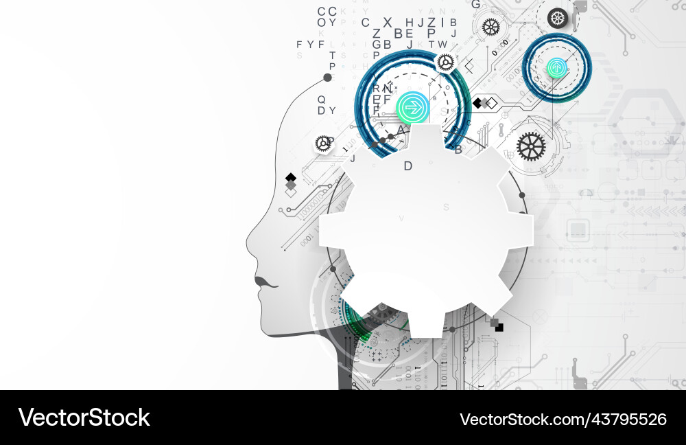 Artificial intelligence technical background Artificial intelligence technical background vector image
