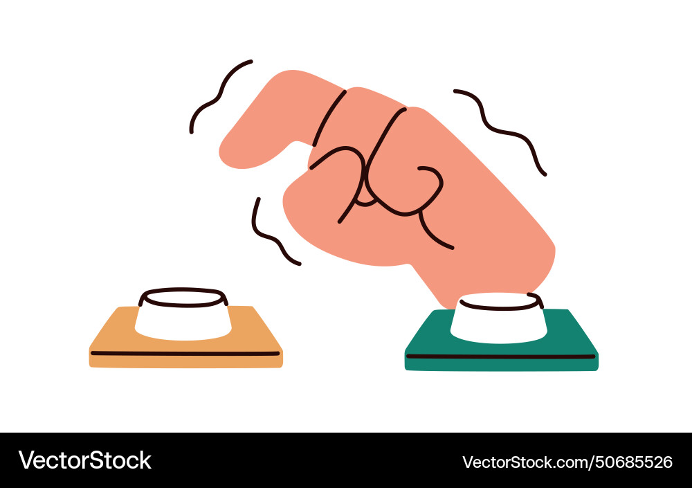 Choosing between two buttons to push press Choosing between two buttons to push press vector image