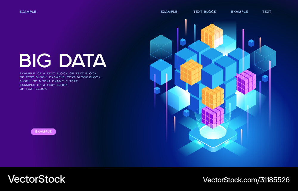 Data Analytics & Big Data Banner vector image