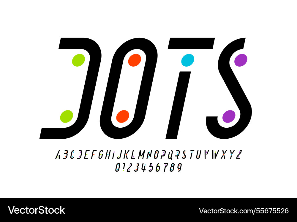Dots modern font design alphabet letters Dots modern font design alphabet letters vector image