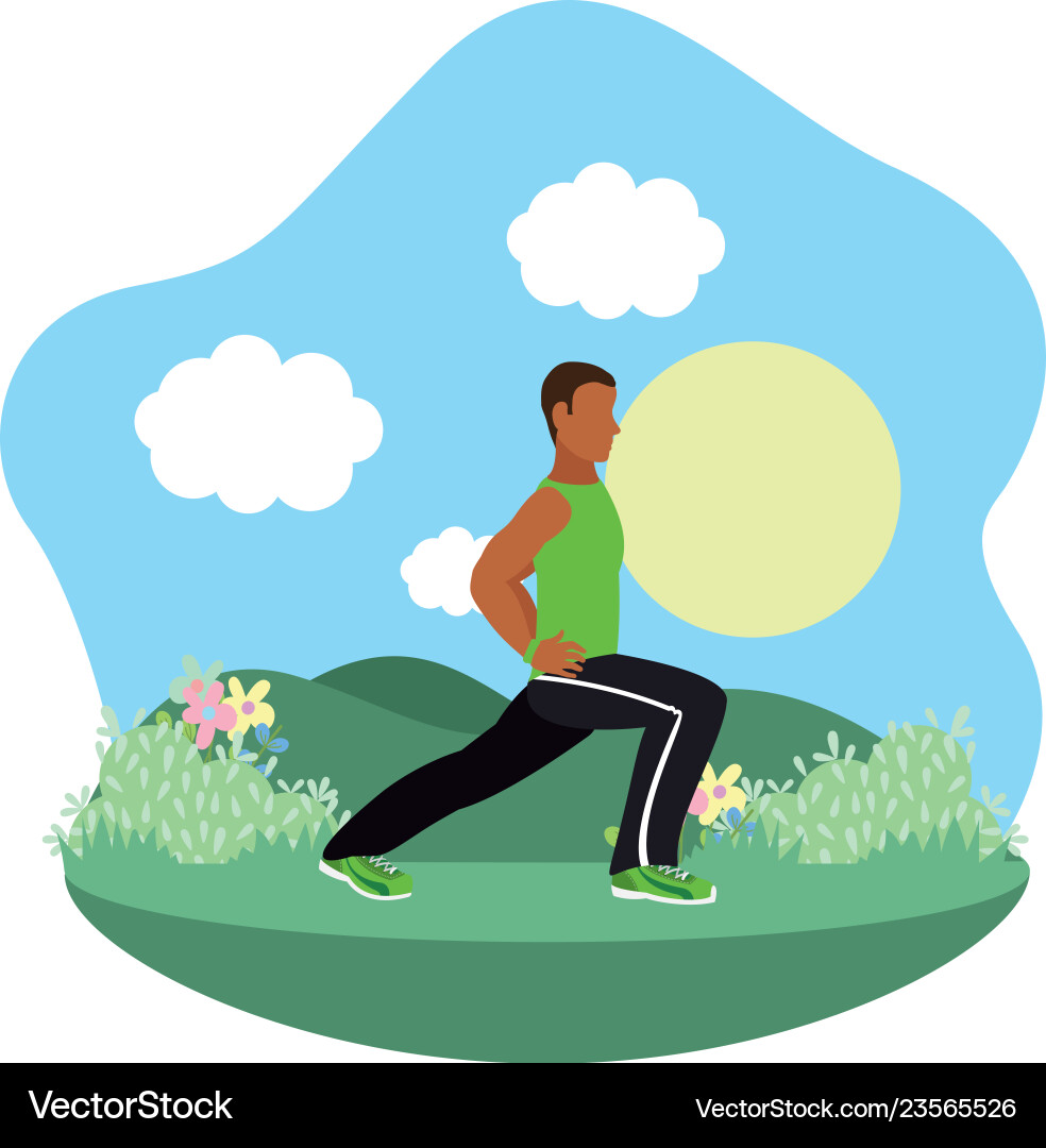Fit man doing exercise Vector Image