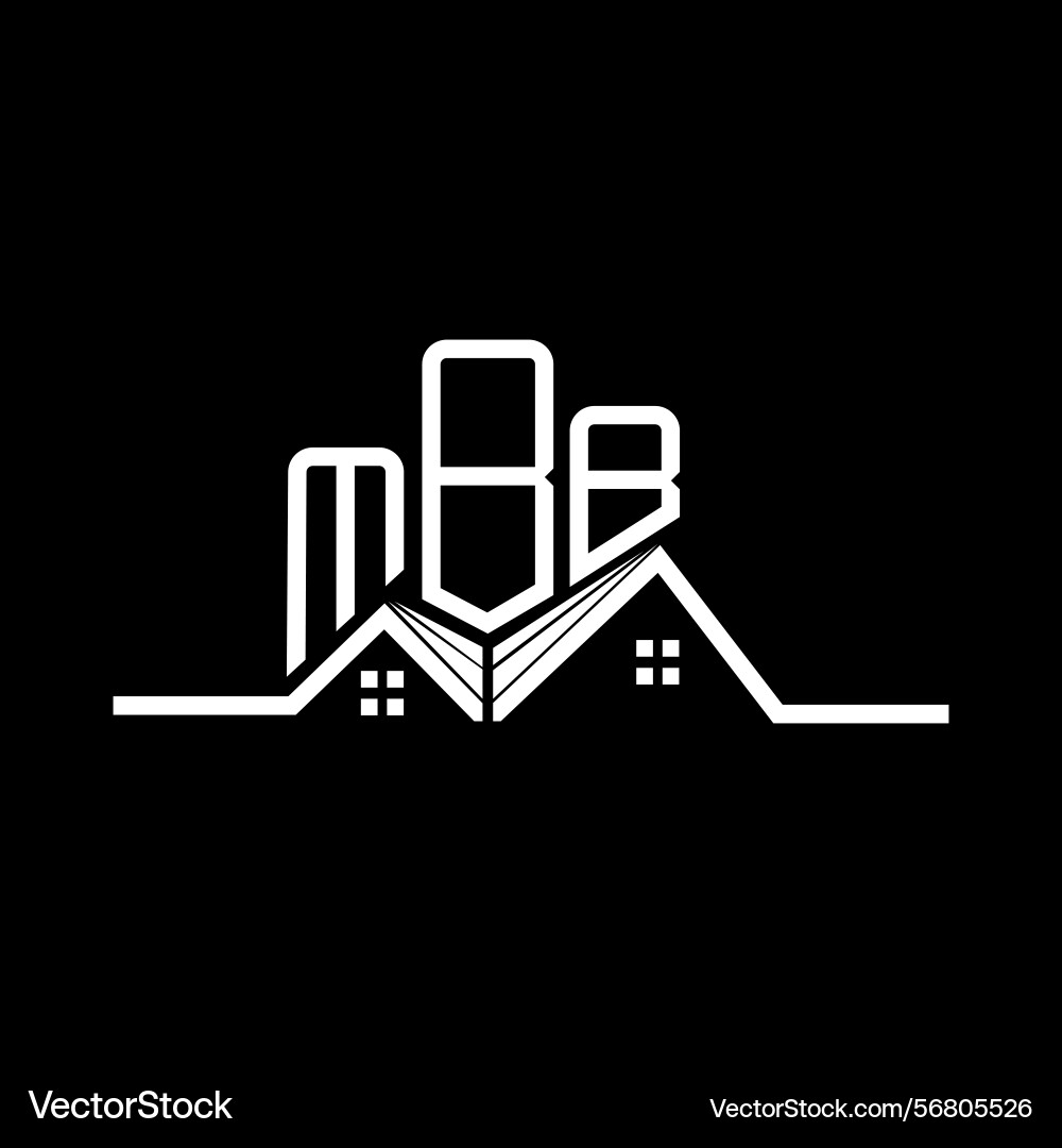 Mbb real state logo design simple and modern vector image
