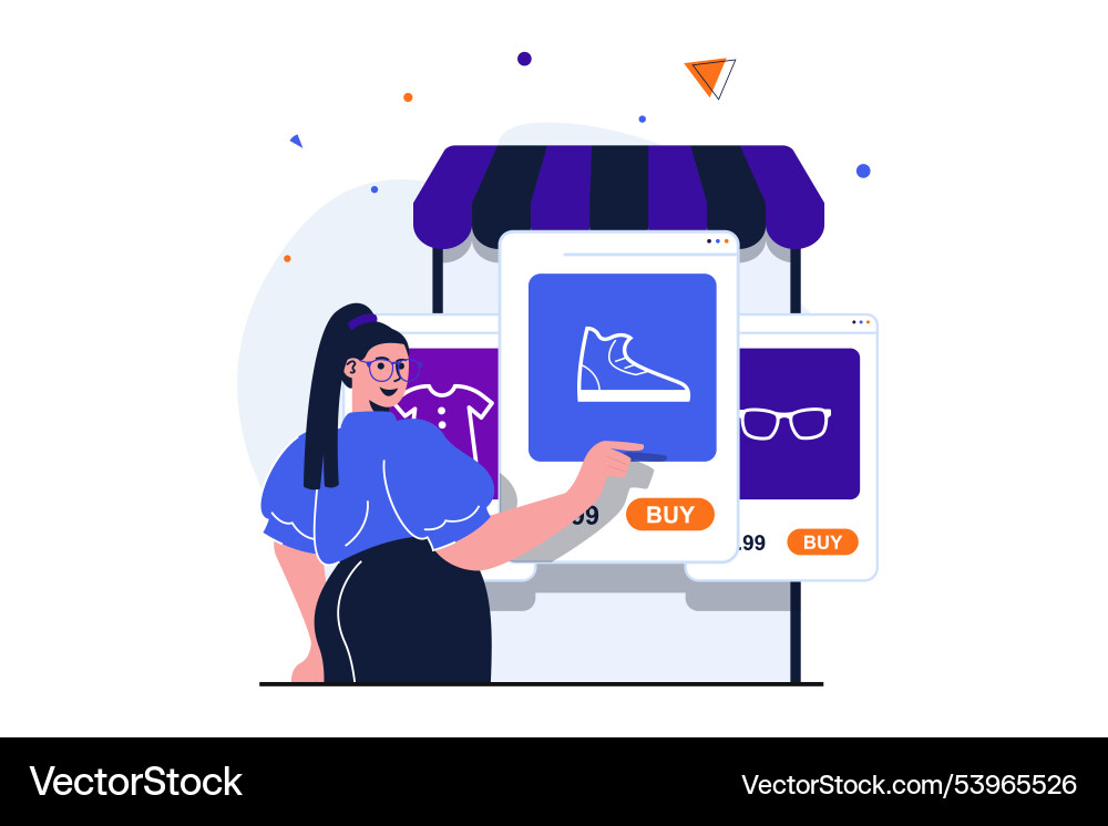 Mobile commerce modern flat concept for web Vector Image