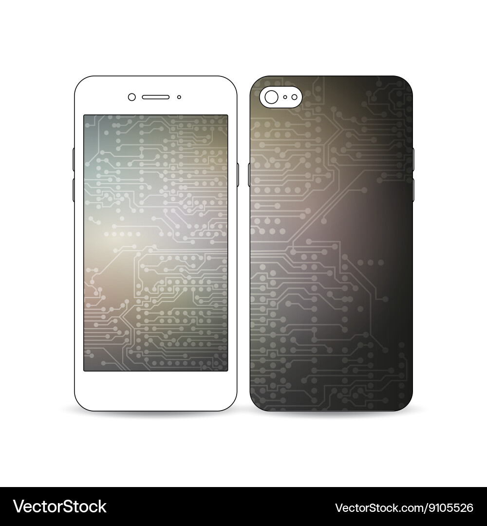 Mobile smartphone with an example of the screen Vector Image