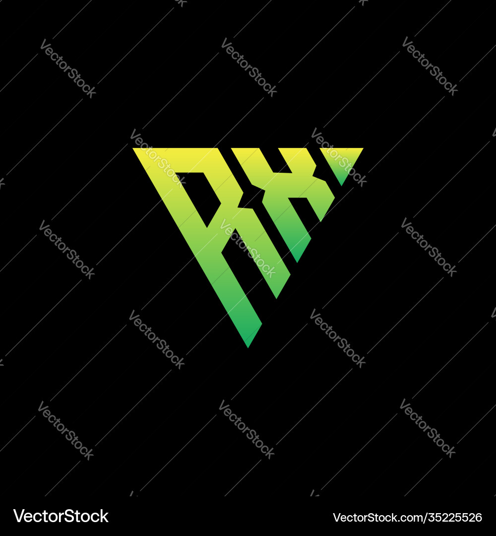 R x initial triangle logo monogram Vector Image