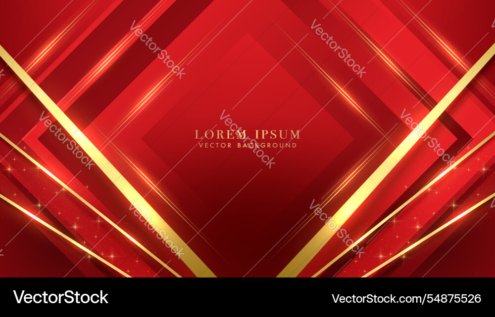 Red square shapes with diagonal golden line shiny Red square shapes with diagonal golden line shiny Vector Image