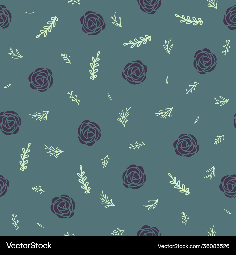 Simple flower doodle repeat pattern design Vector Image