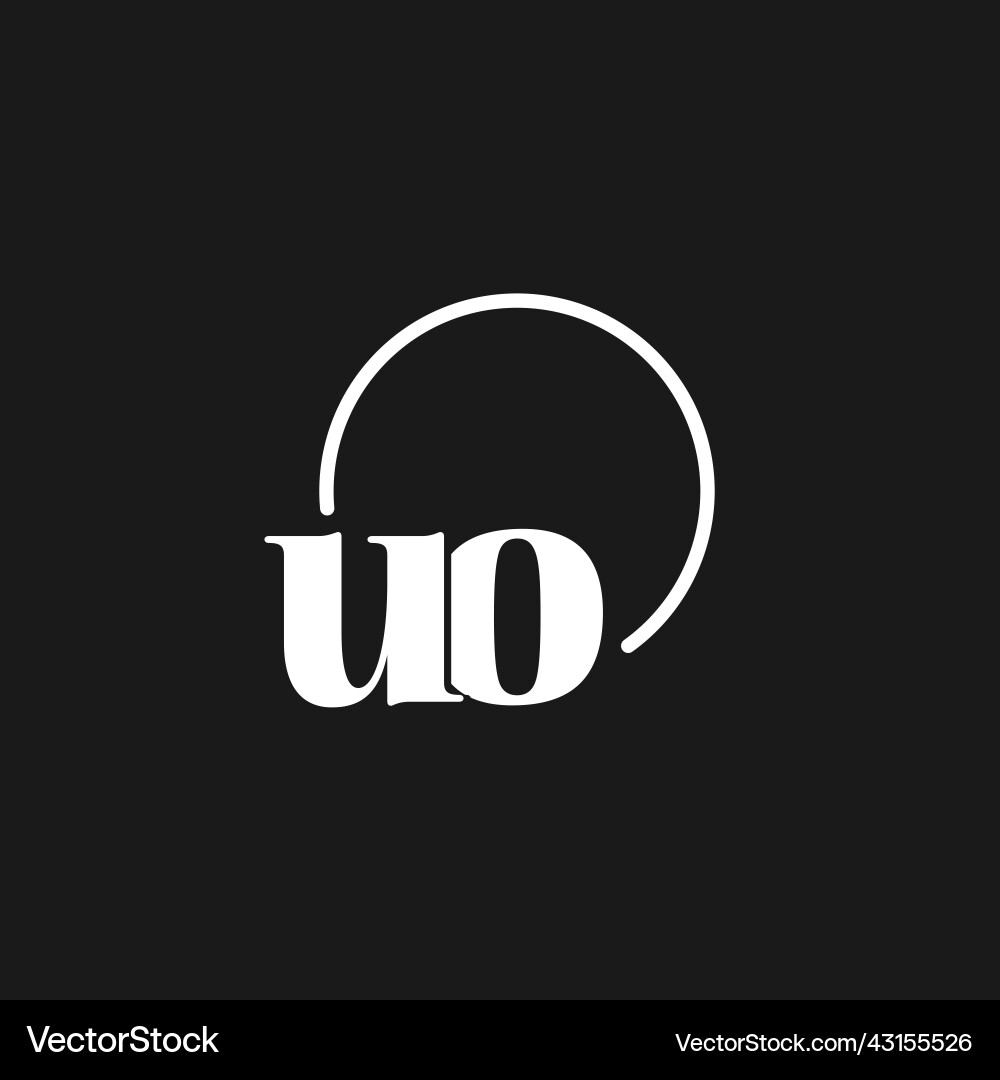 Uo logo initials monogram with circular lines Uo logo initials monogram with circular lines Vector Image