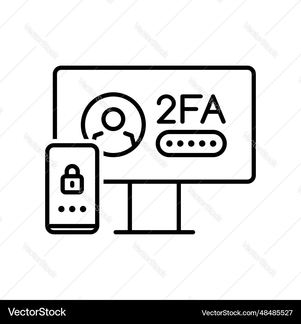 2fa two factor verification by mobile phone icon 2fa two factor verification by mobile phone icon vector image